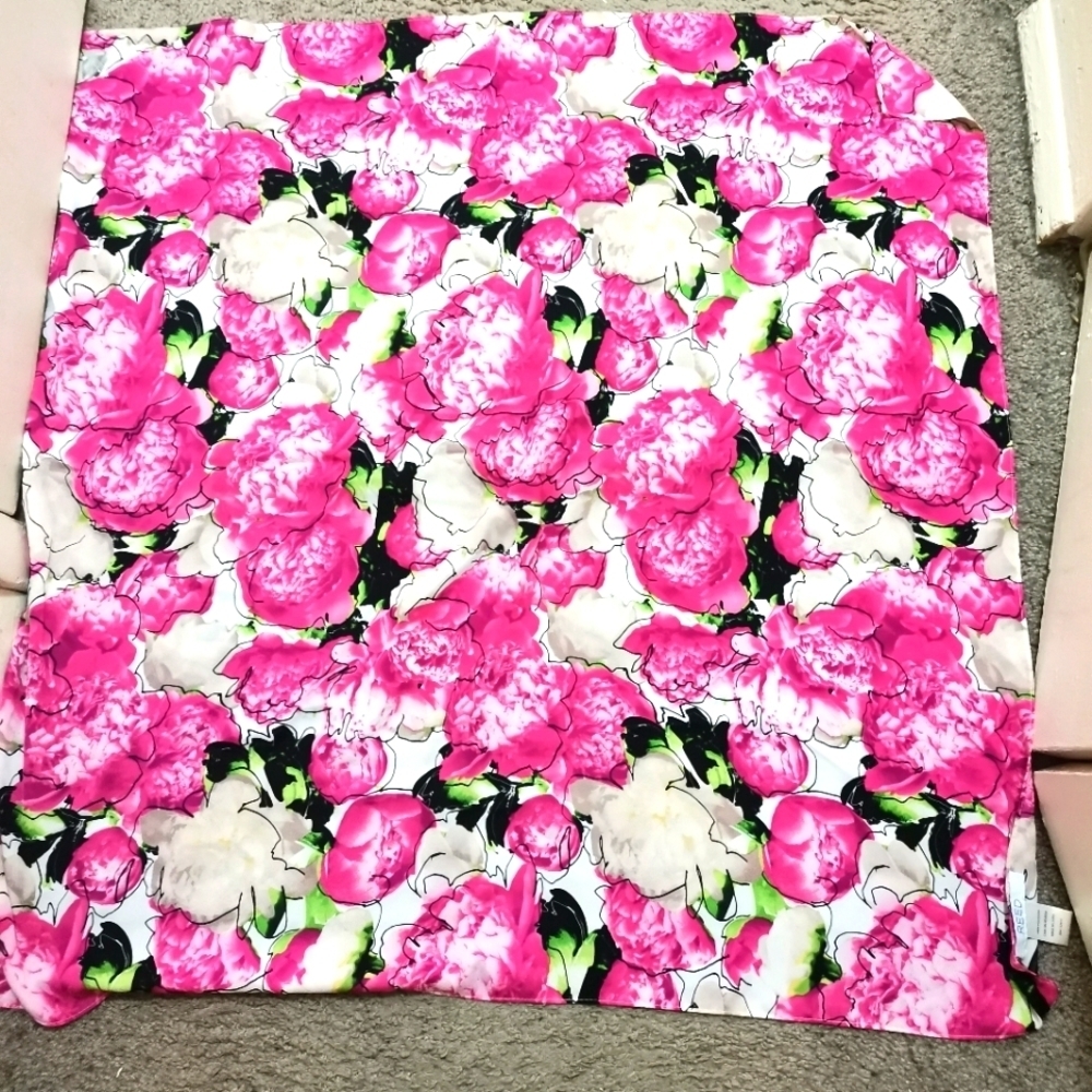 Reed  Square Pink Floral Scarf
